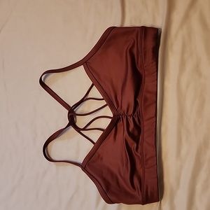 Alo, rust colored hot yoga top